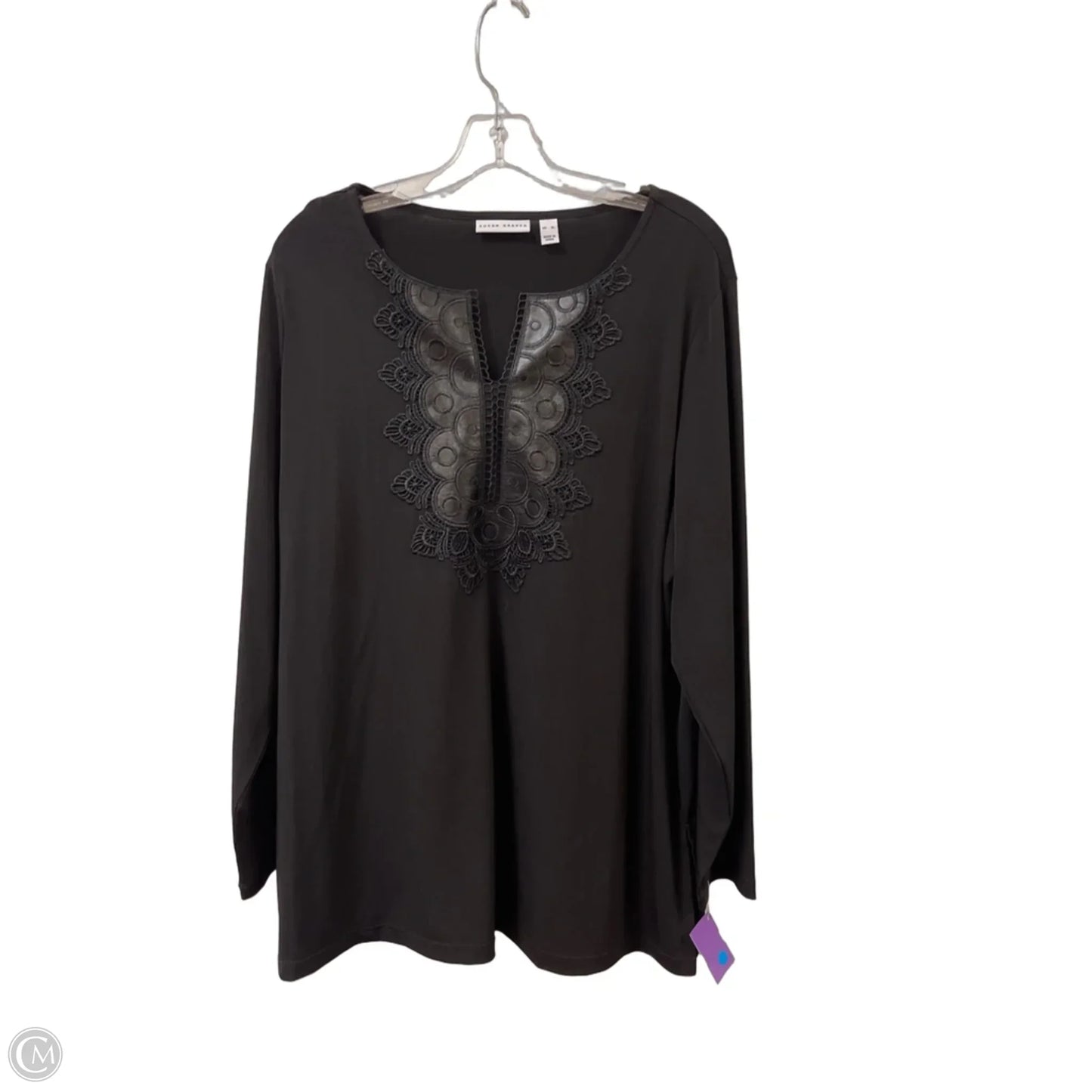 Top Long Sleeve By Susan Graver In Black, Size: Xl