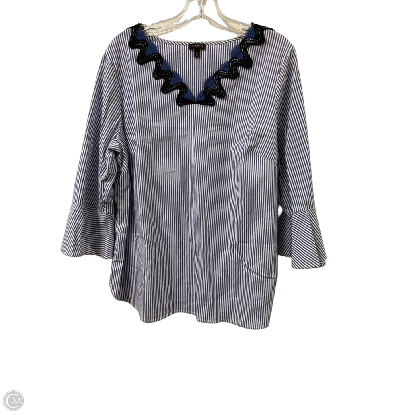 Blouse Long Sleeve By Talbots In Blue, Size: 1x