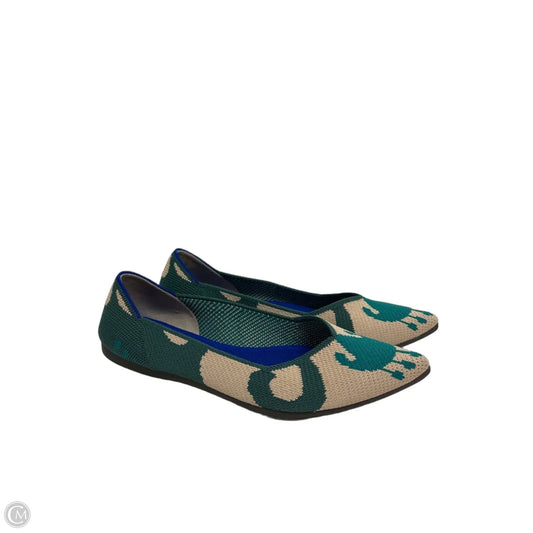 Shoes Flats By Rothys In Cream & Green, Size: 6.5
