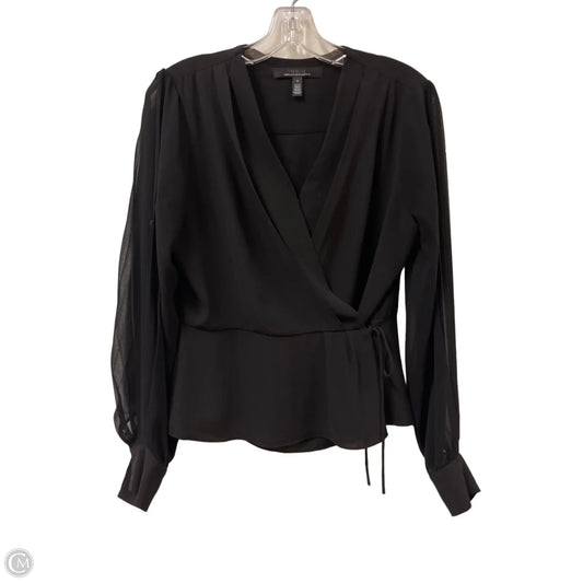 Blouse Long Sleeve By White House Black Market In Black, Size: S