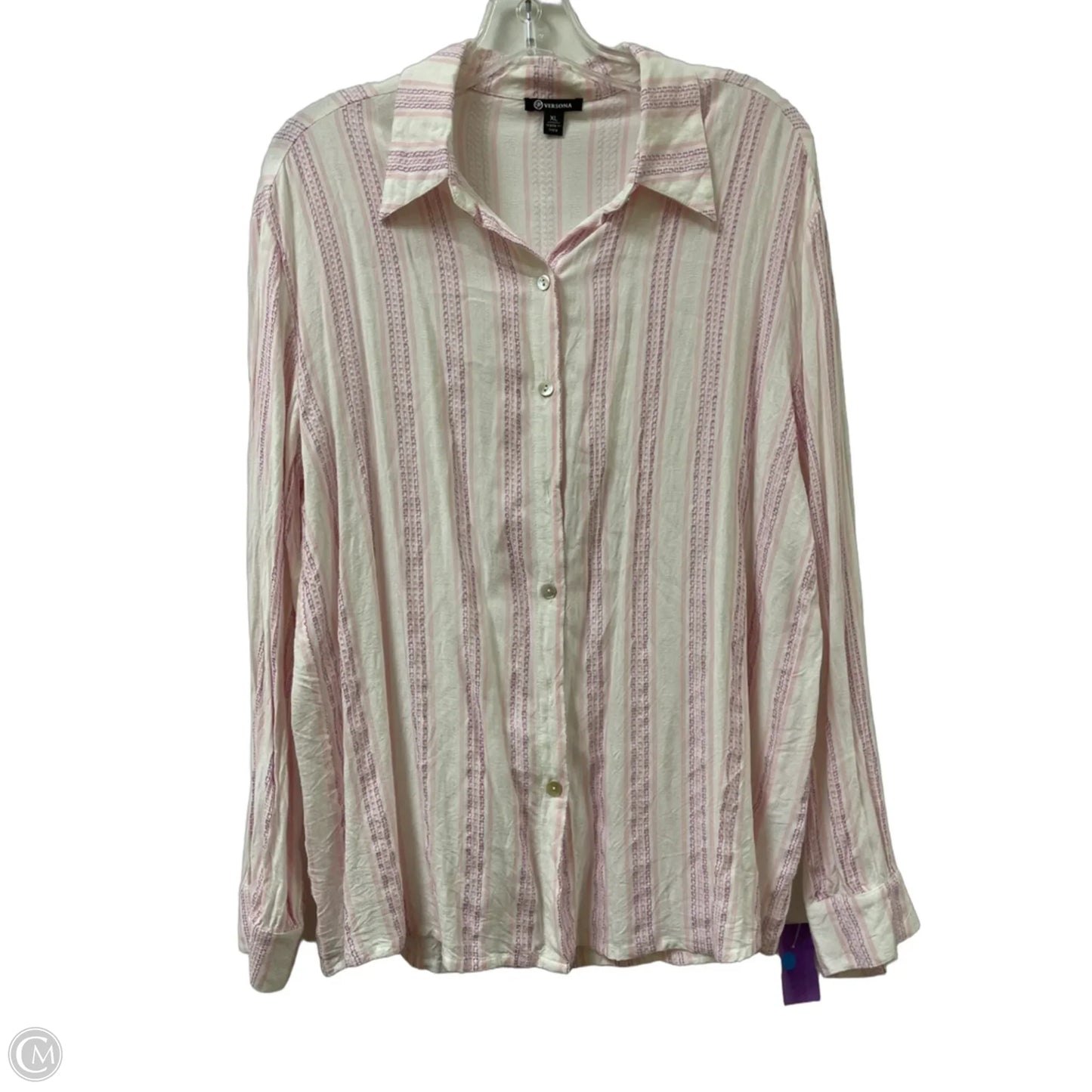 Top Long Sleeve By Versona In Pink, Size: Xl