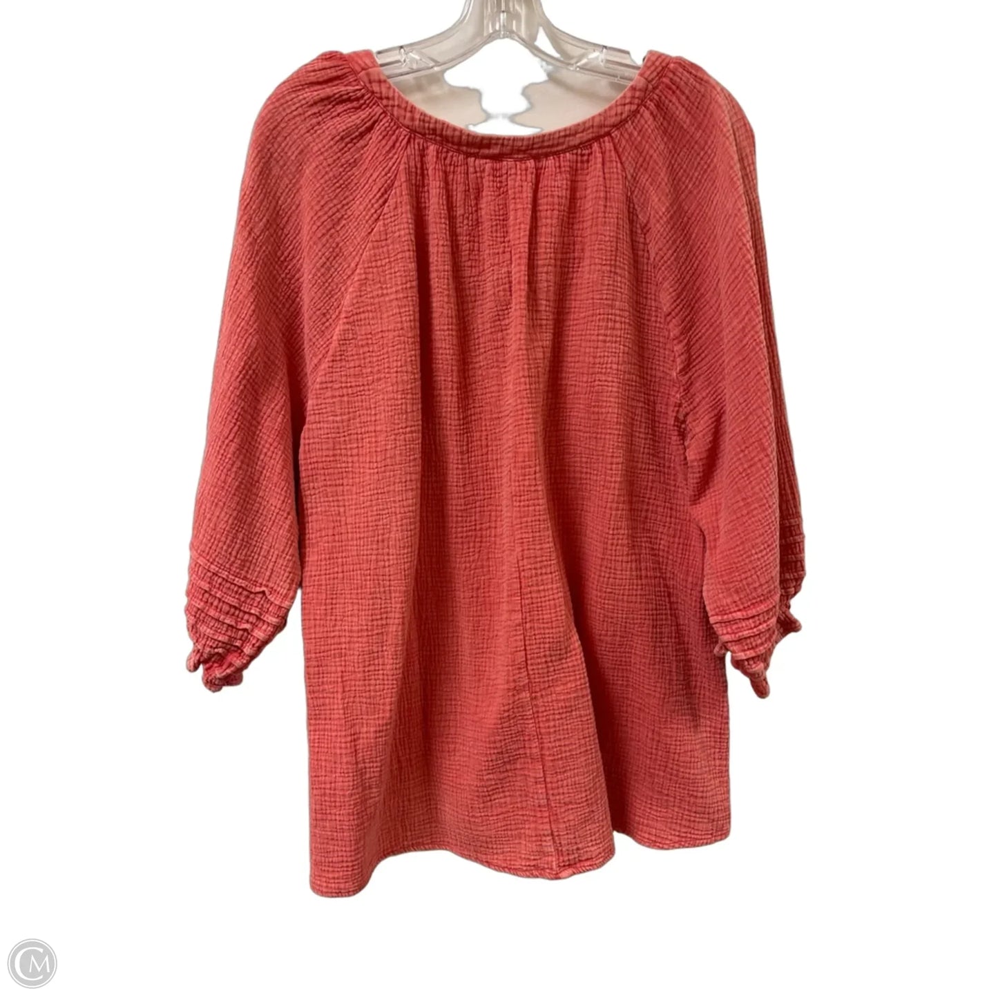Top Long Sleeve By Easel In Orange, Size: L