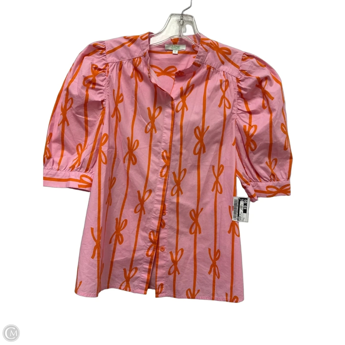 Blouse Short Sleeve By Jade In Orange & Pink, Size: S