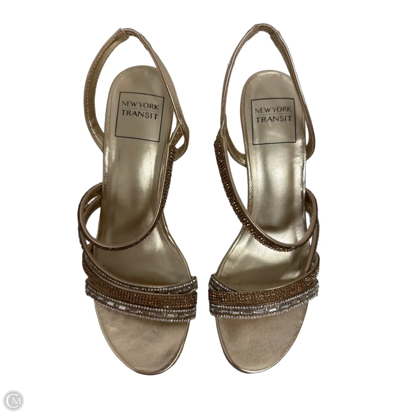 Sandals Heels Wedge By New York Transit In Gold, Size: 8