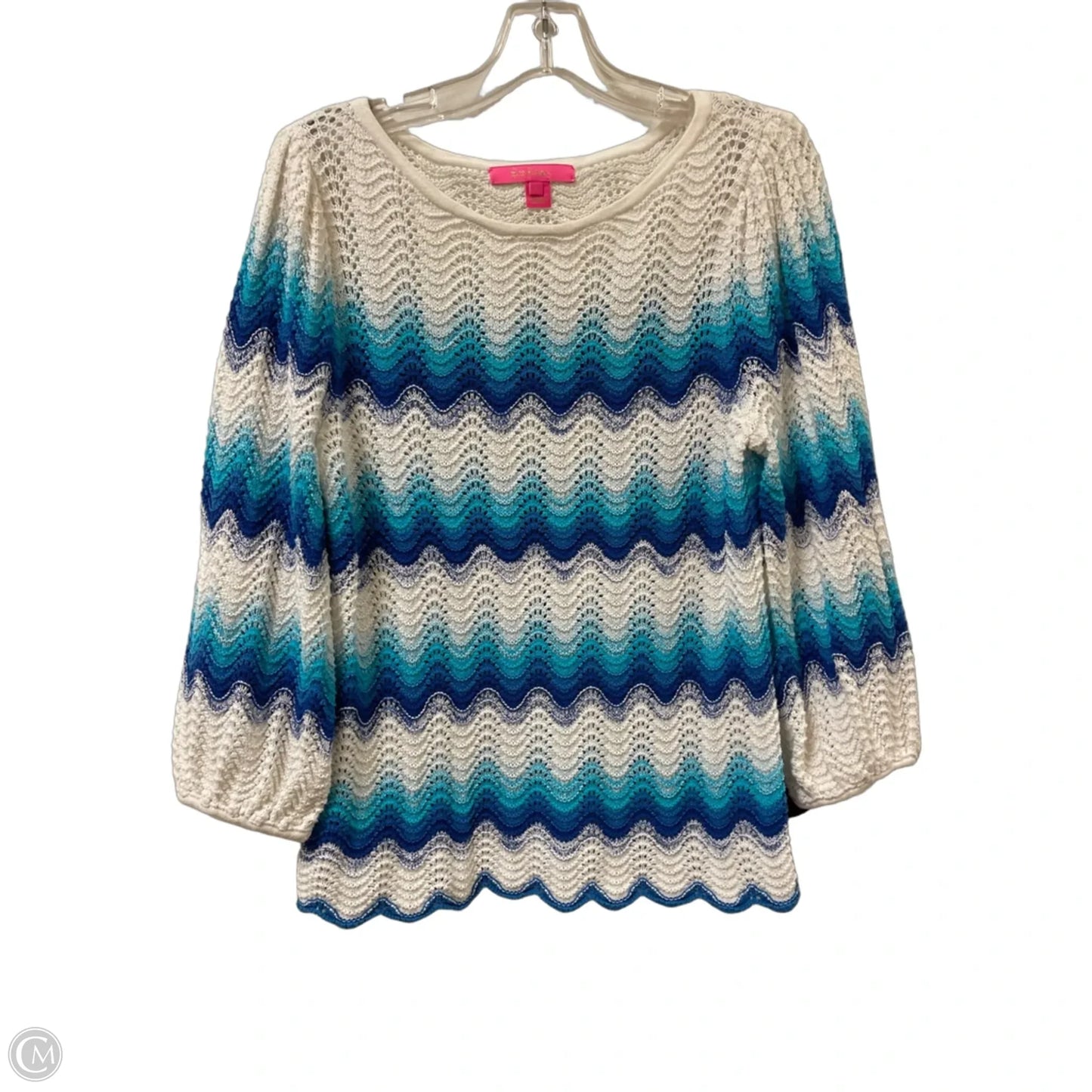 Sweater Designer By Lilly Pulitzer In Blue & White, Size: L