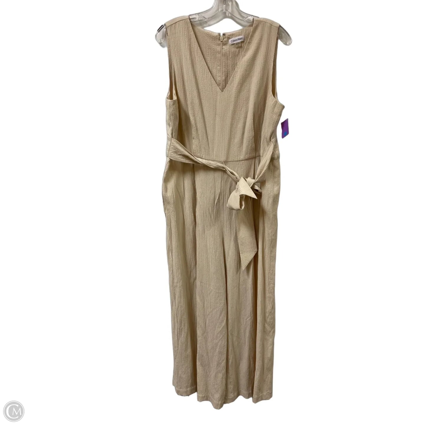 Jumpsuit By Calvin Klein In Cream, Size: Xl
