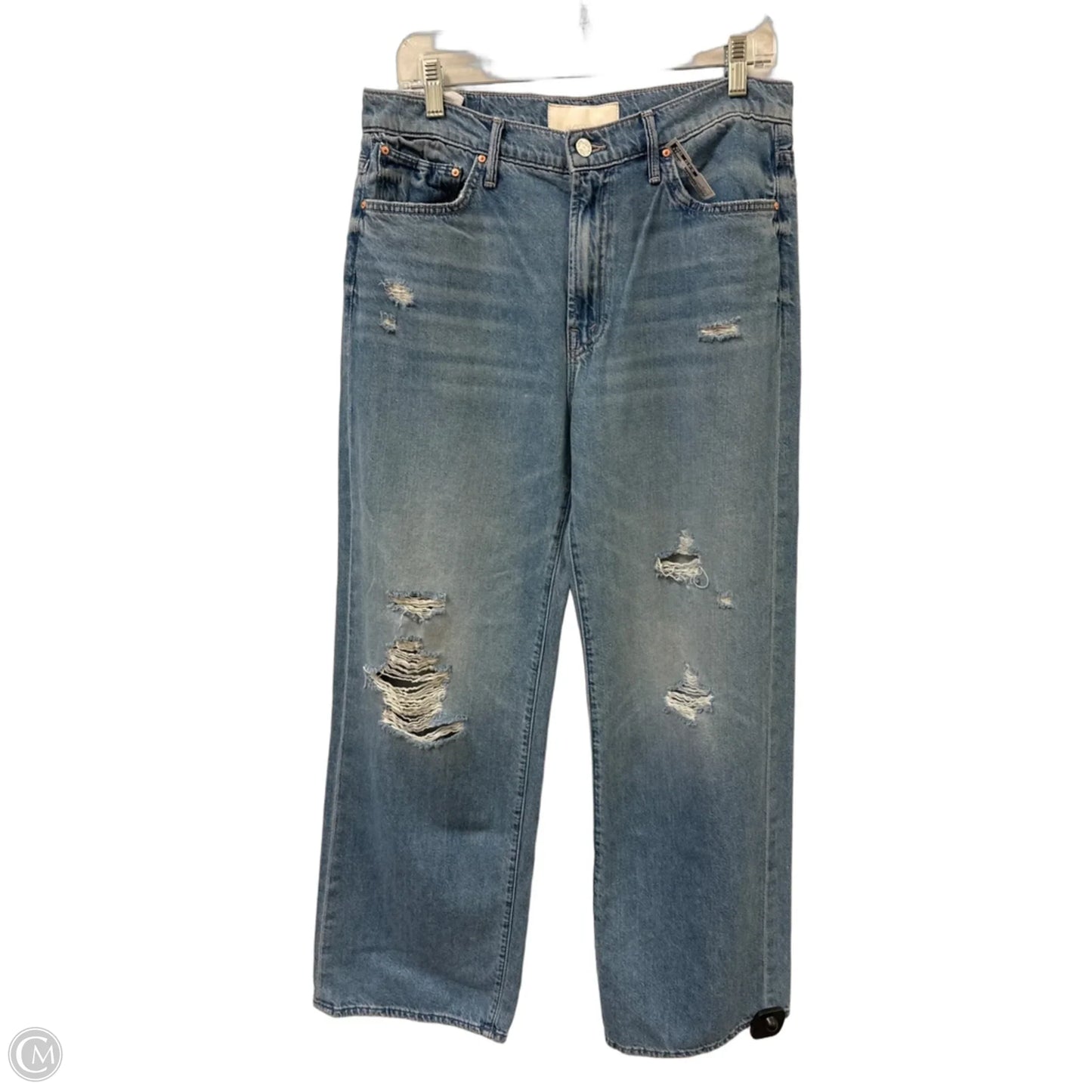 Jeans Wide Leg By Mother In Blue Denim, Size: 8