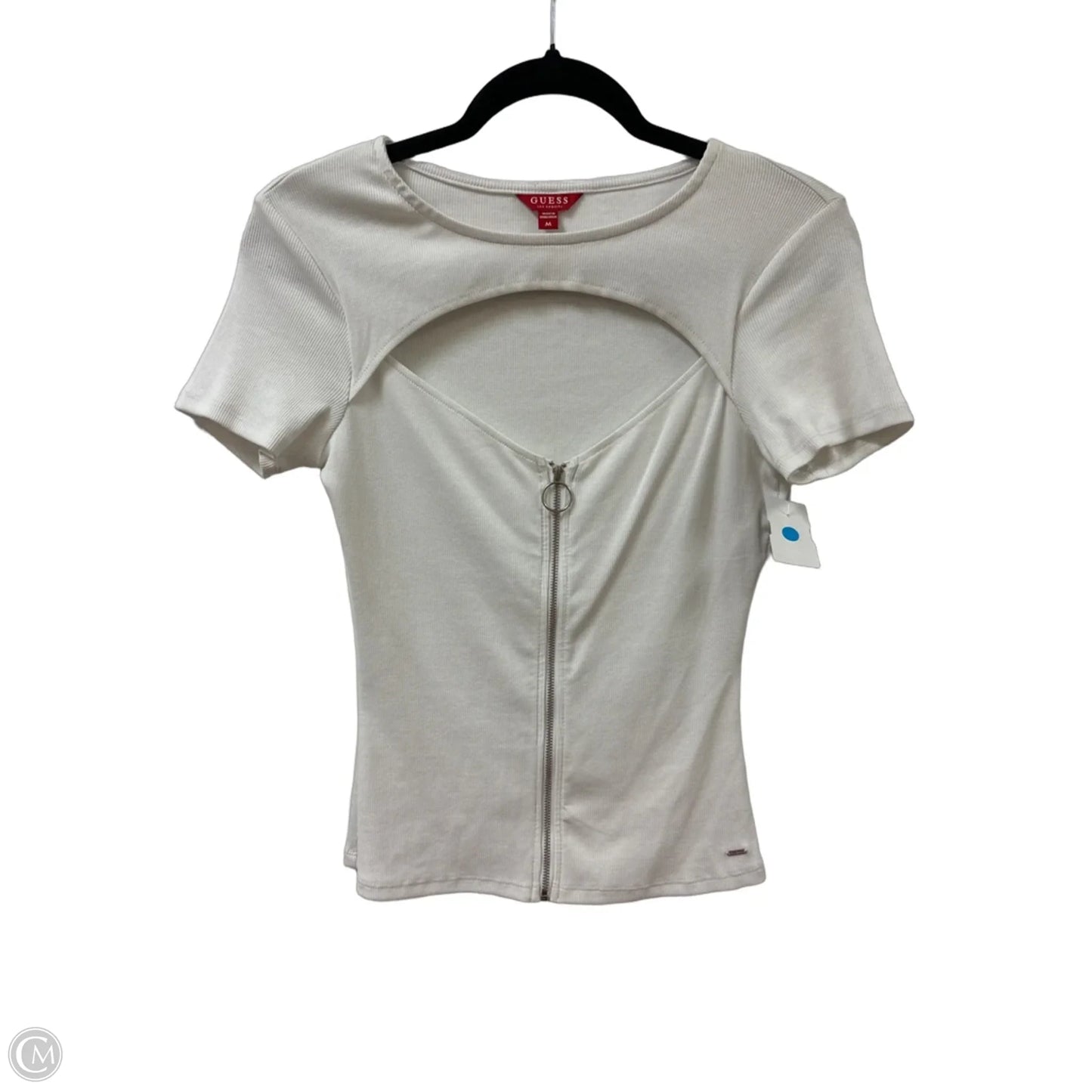 Top Short Sleeve By Guess In White, Size: M
