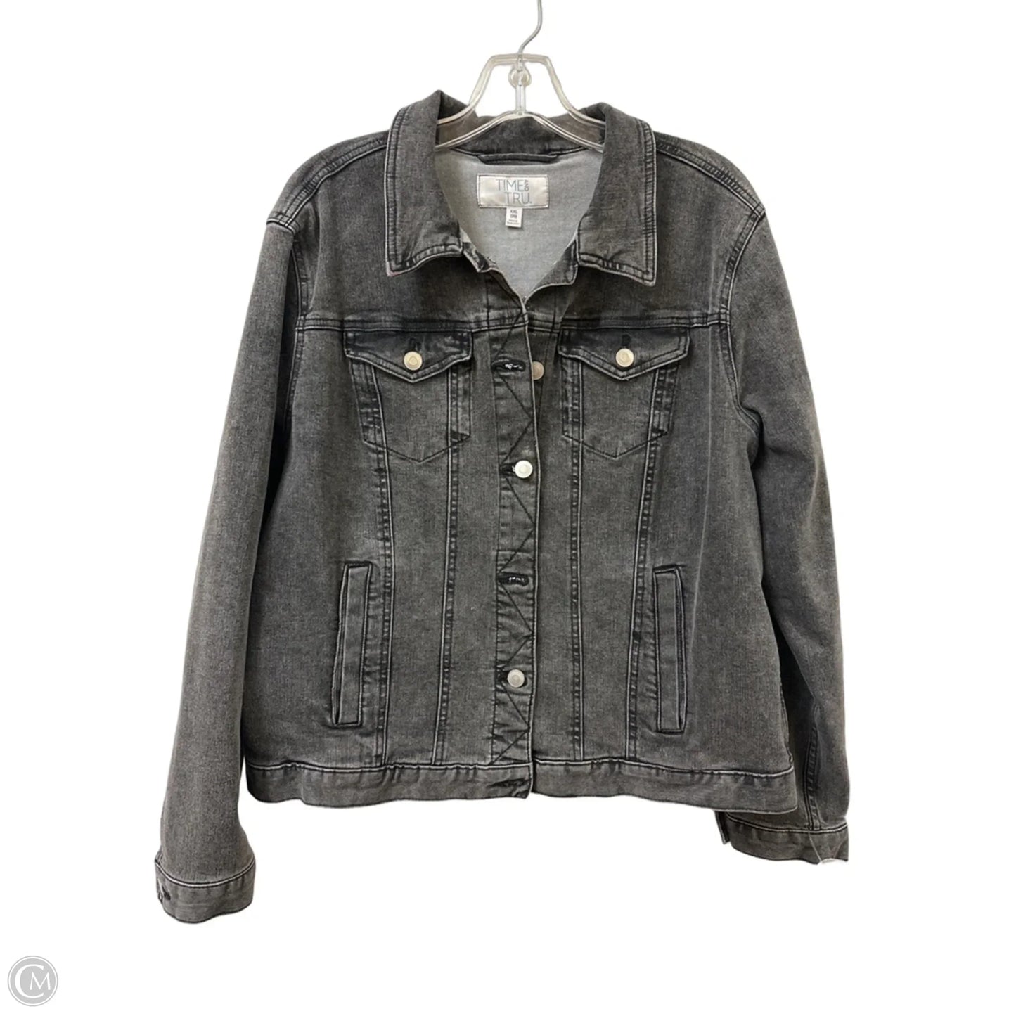 Jacket Denim By Time And Tru In Black, Size: 2x