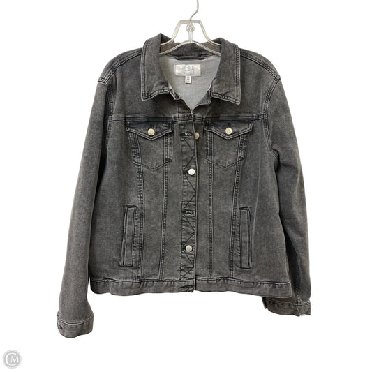 Jacket Denim By Time And Tru In Black, Size: 2x
