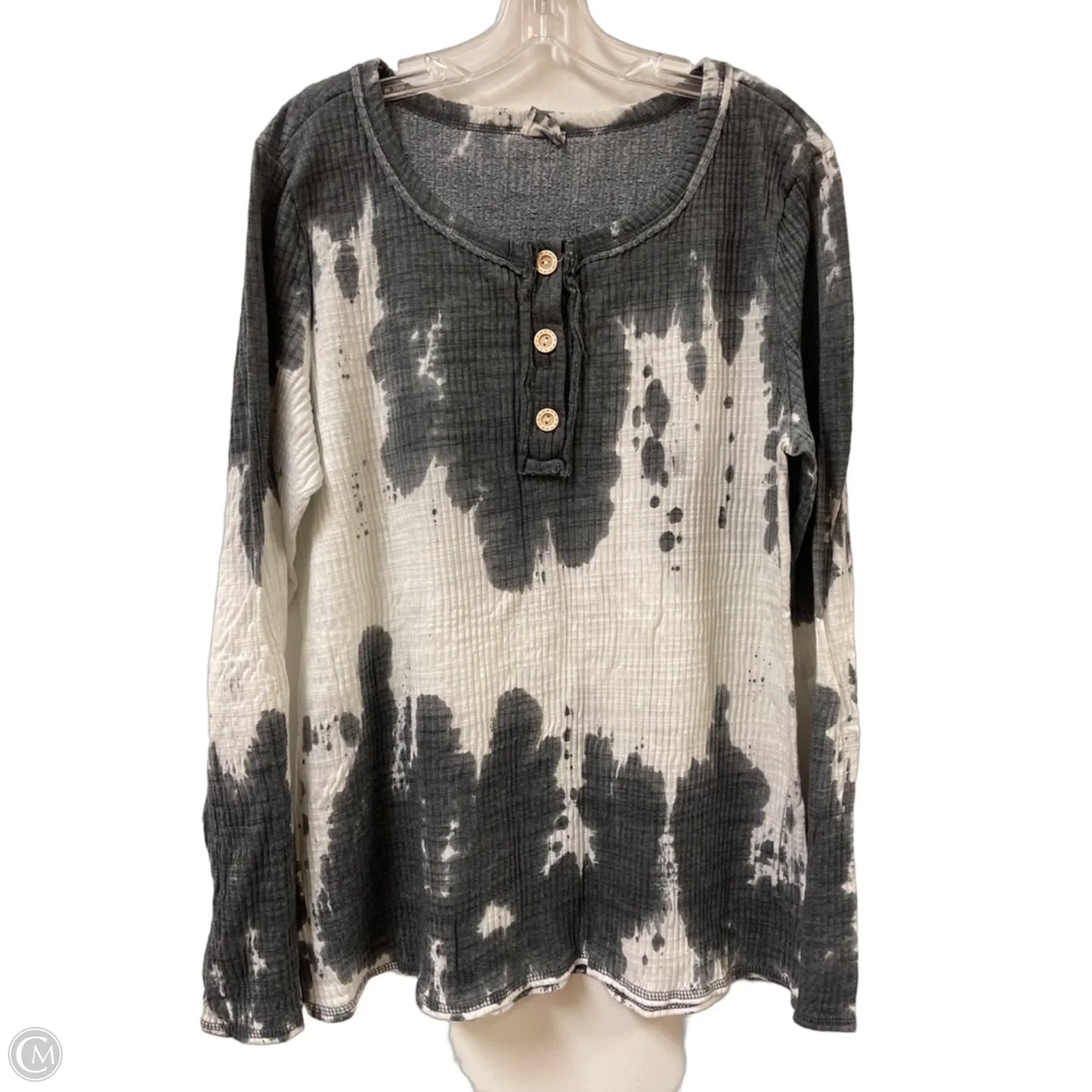Top Long Sleeve By Clothes Mentor In Black & Cream, Size: M