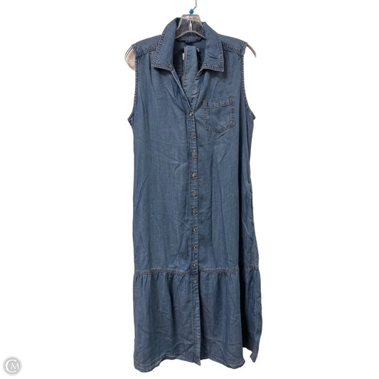 Dress Party Midi By Chicos In Blue Denim, Size: M