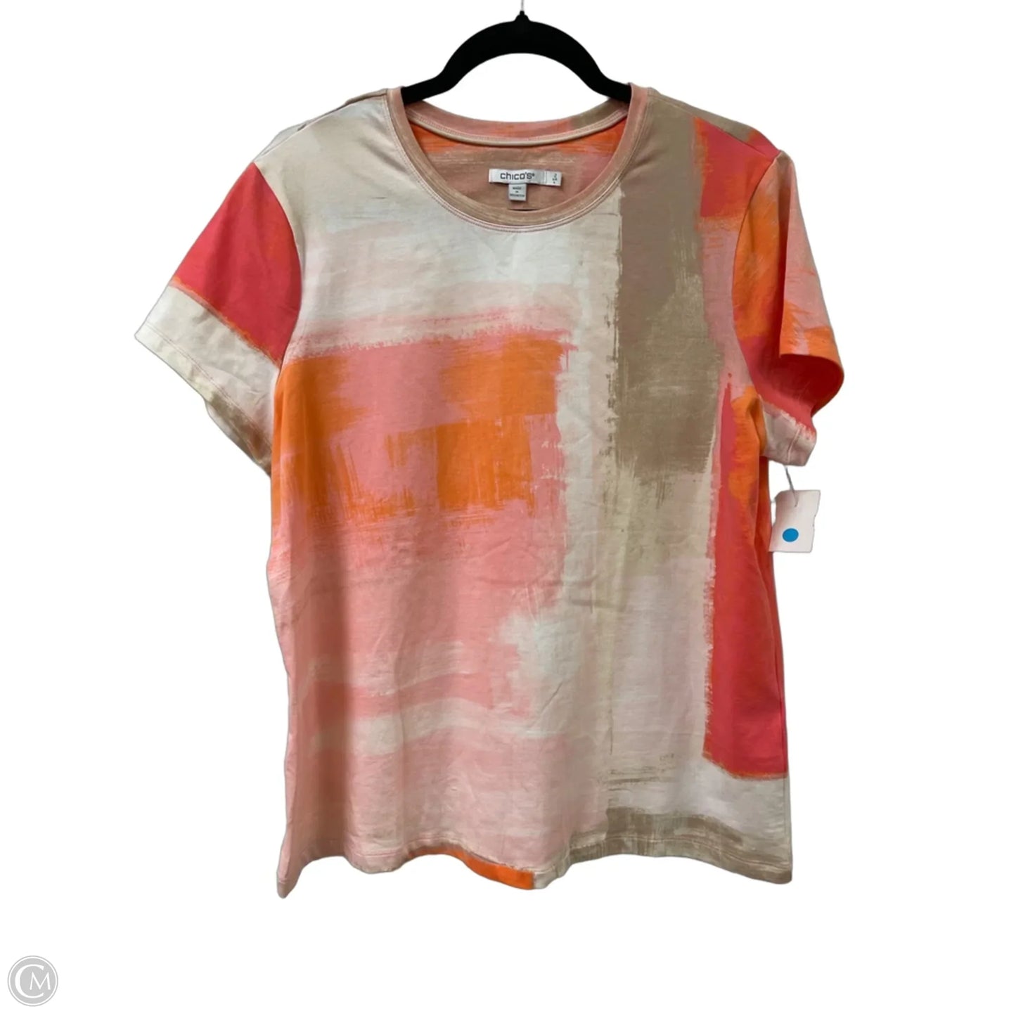 Top Short Sleeve Basic By Chicos In Orange, Size: L