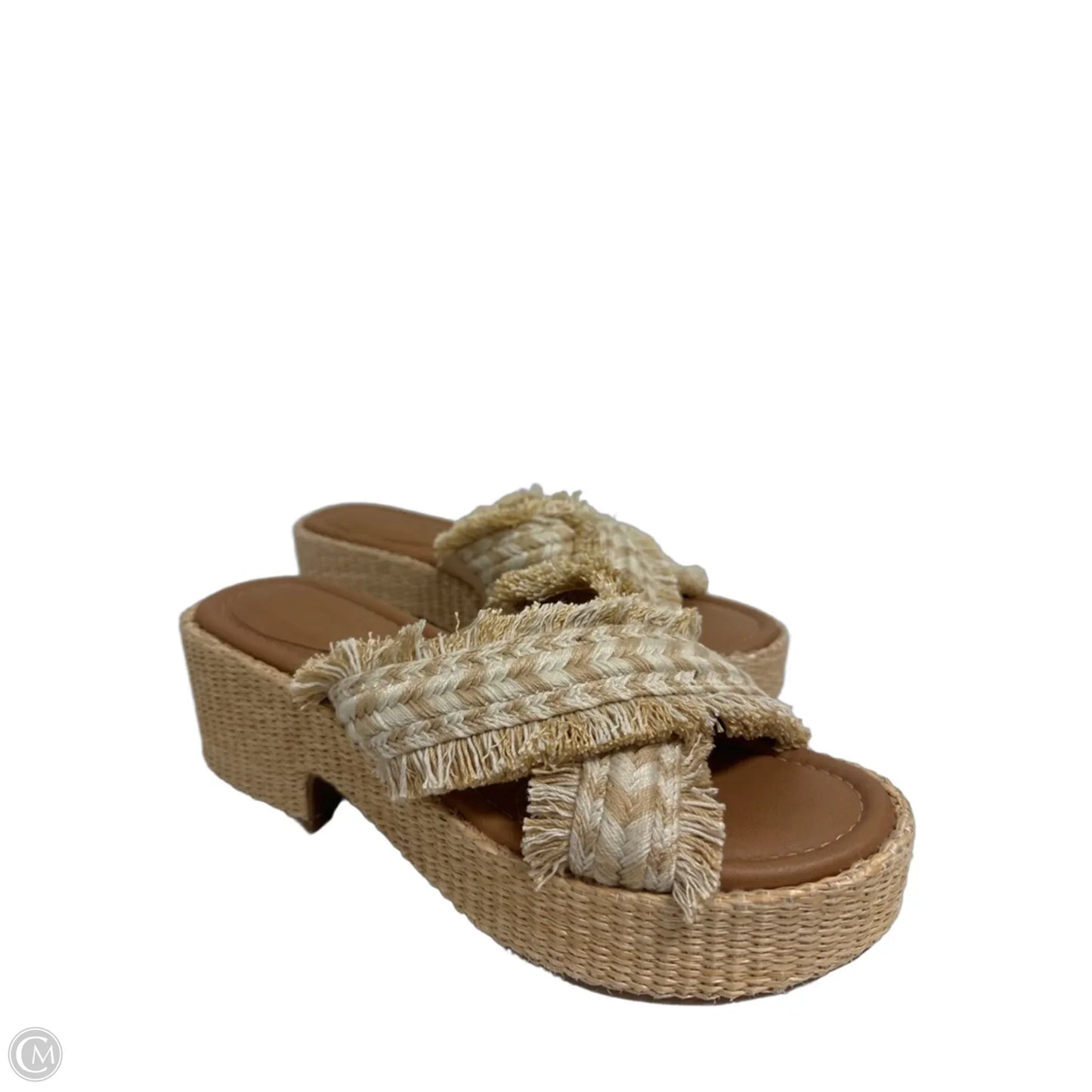 Sandals Heels Block By Universal Thread In Tan, Size: 9.5