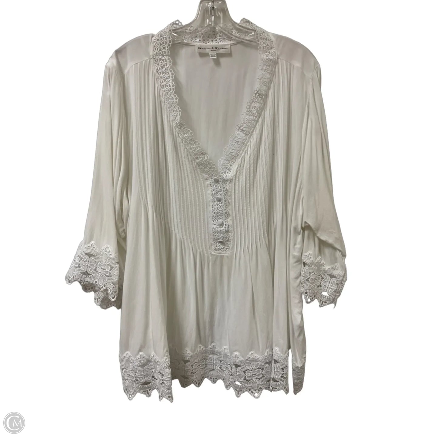 Top Long Sleeve By Chelsea And Theodore In Cream, Size: 3x