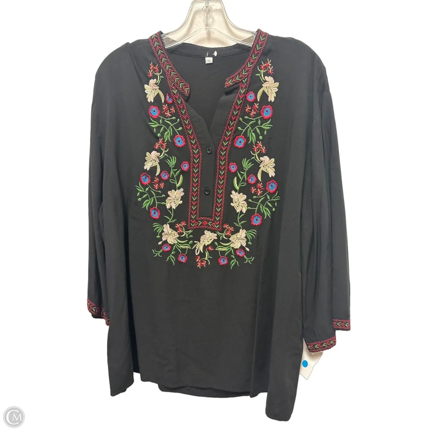 Top Long Sleeve By Clothes Mentor In Black, Size: 2x