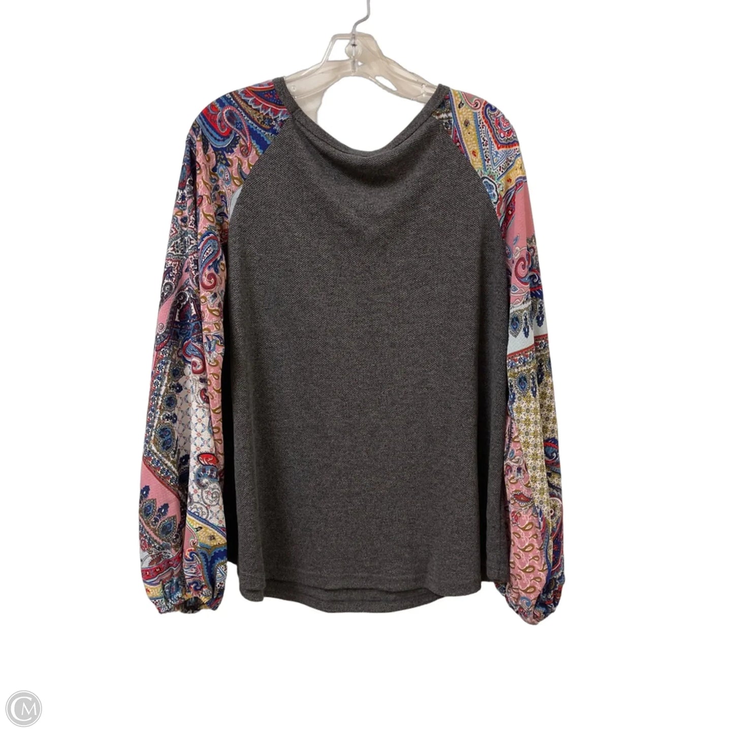 Top Long Sleeve By La Miel In Grey, Size: L