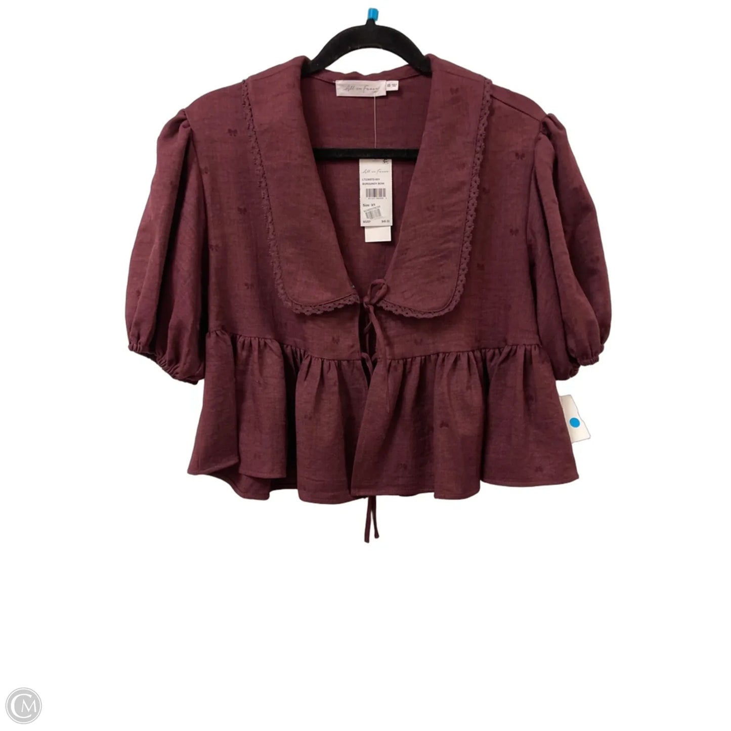 Top Short Sleeve By All In Favor In Red, Size: Xs