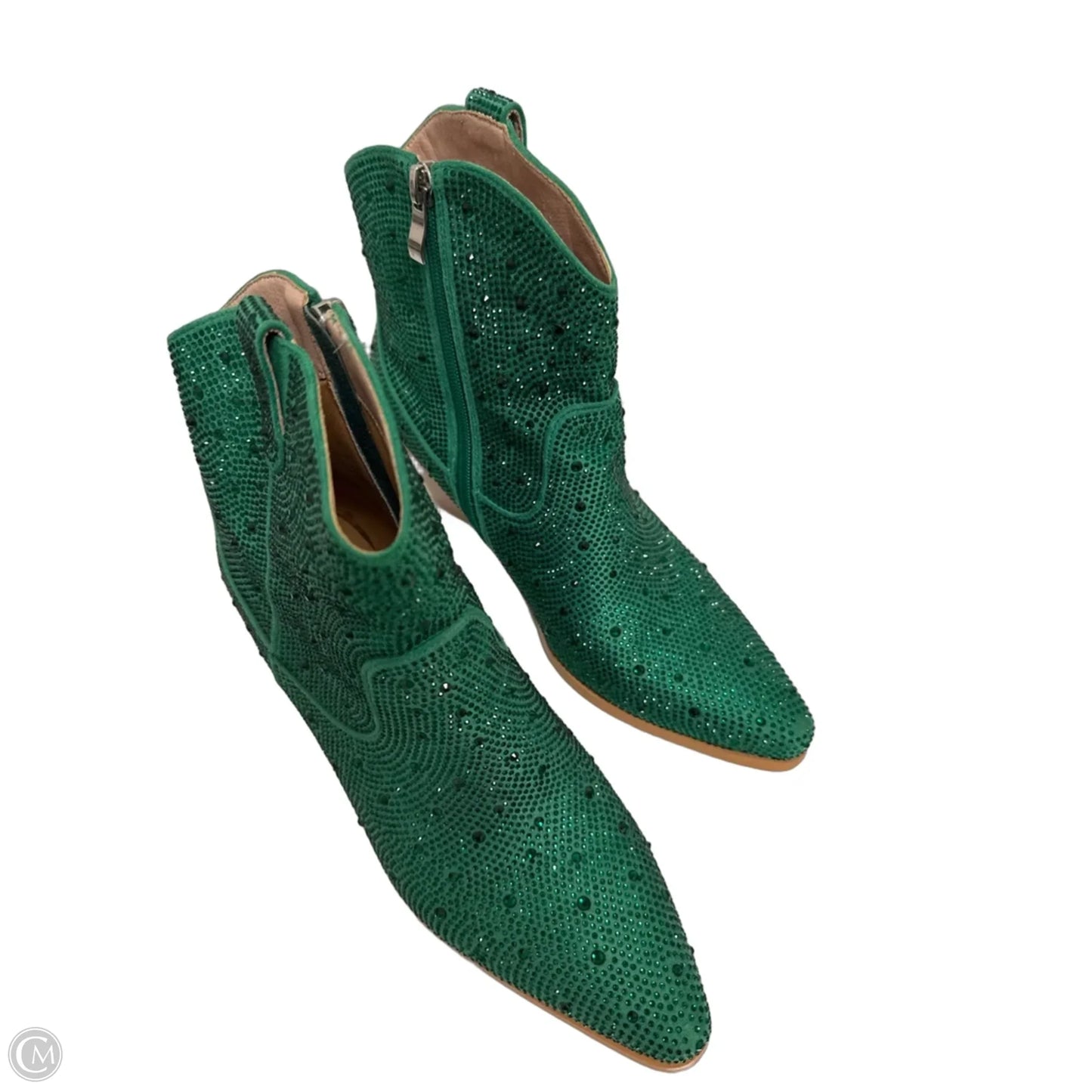 Boots Ankle Heels By Clothes Mentor In Green, Size: 8.5