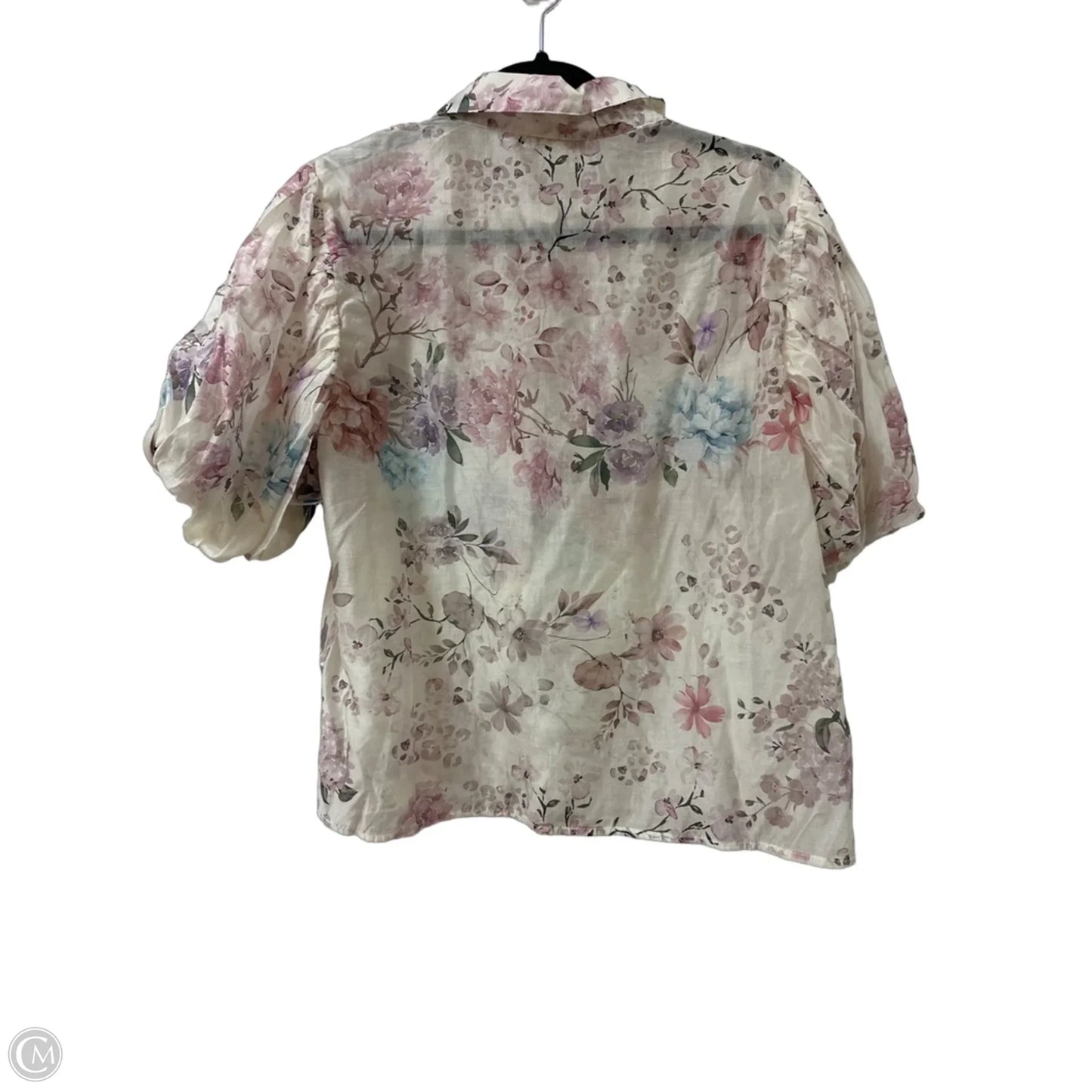 Top Short Sleeve By Clothes Mentor In Cream, Size: L
