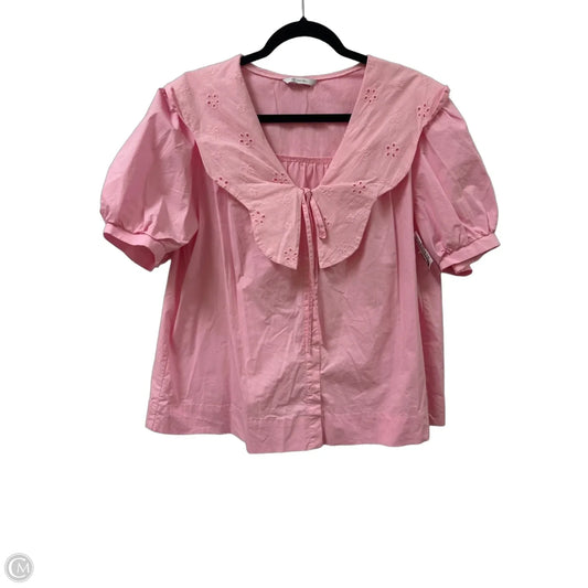 Blouse Short Sleeve By Cicy Bell In Pink, Size: L