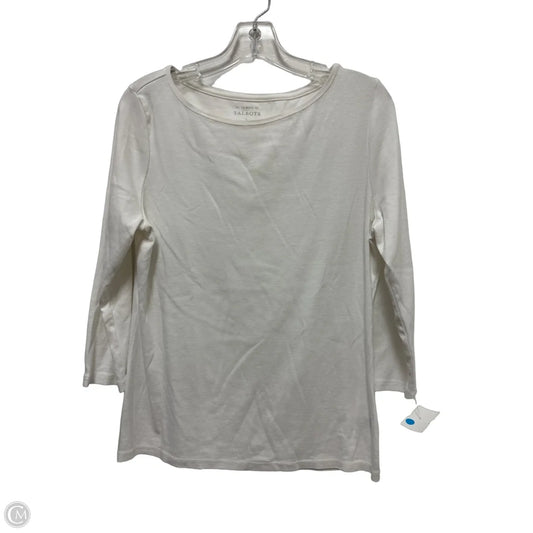 Top Long Sleeve Basic By Talbots In White, Size: L
