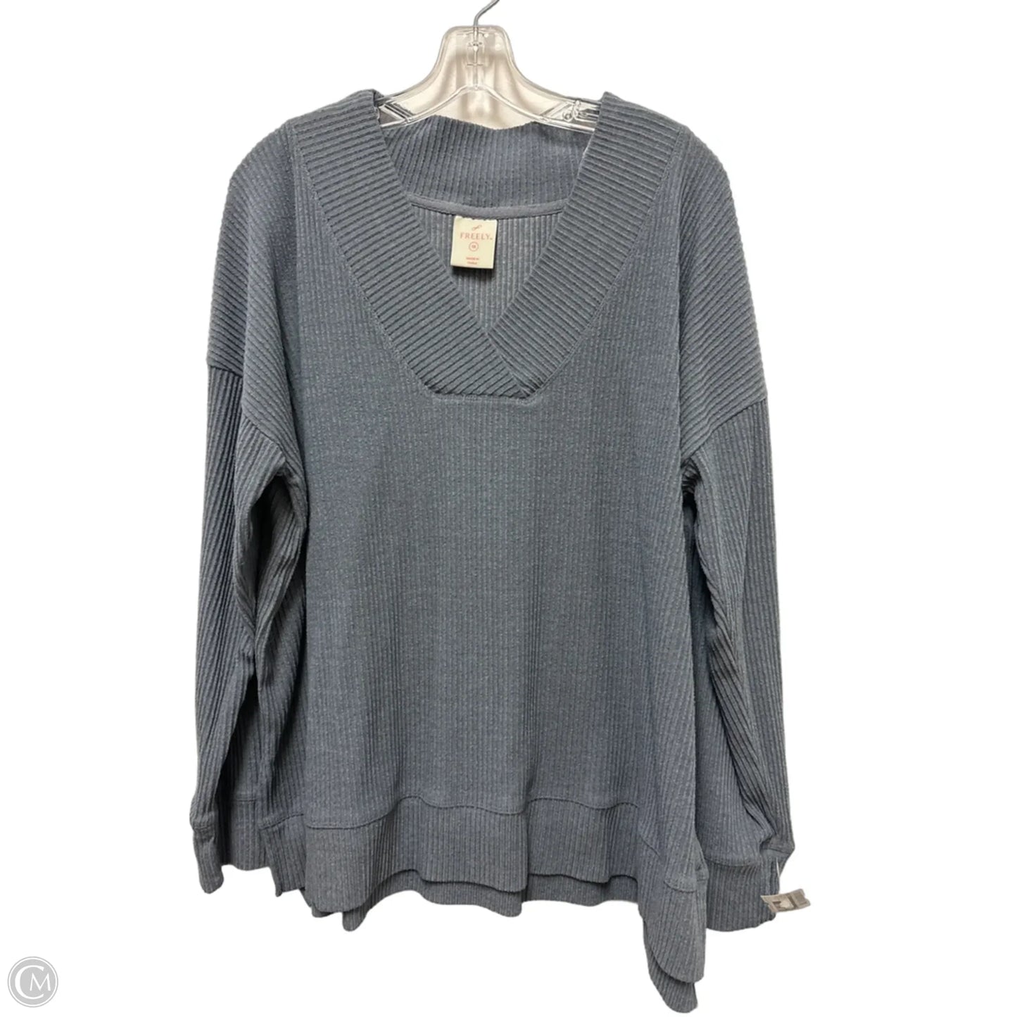 Top Long Sleeve By Freely In Blue, Size: 1x