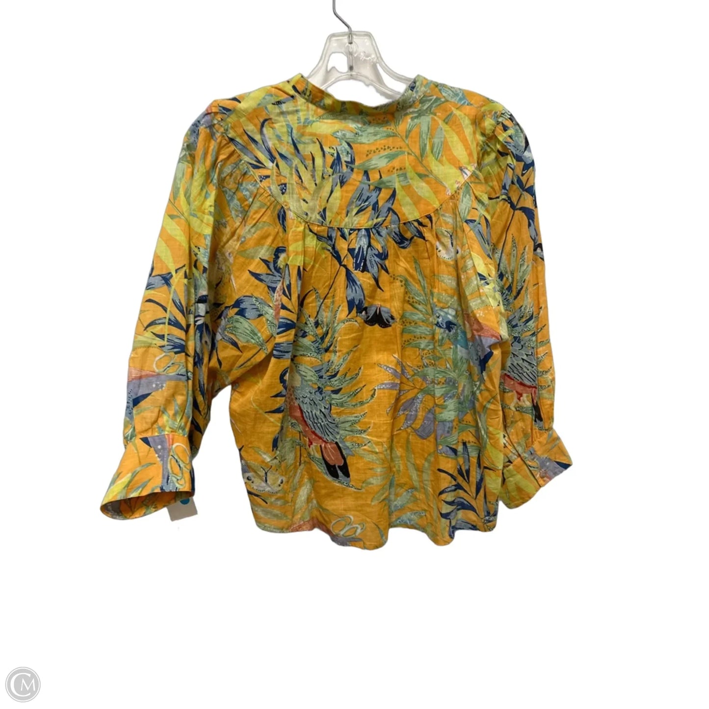 Blouse Long Sleeve By Maeve In Yellow, Size: Xs