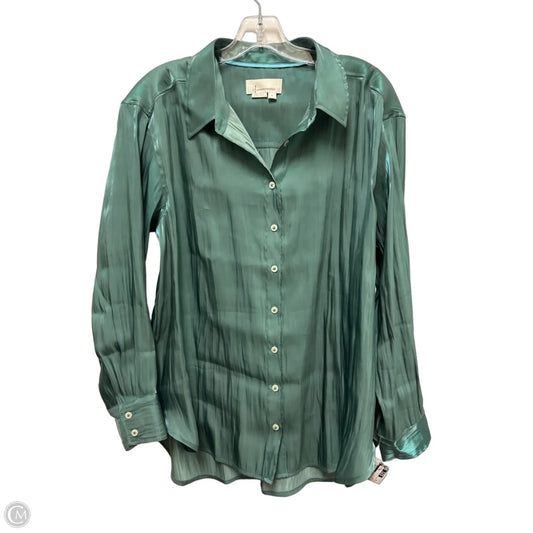 Blouse Long Sleeve By Anthropologie In Green, Size: M