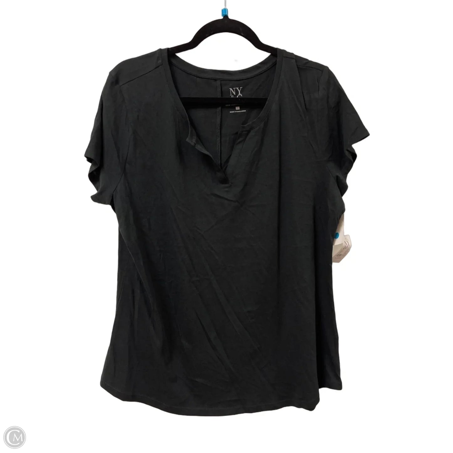 Top Short Sleeve Basic By New York And Co In Black, Size: Xl
