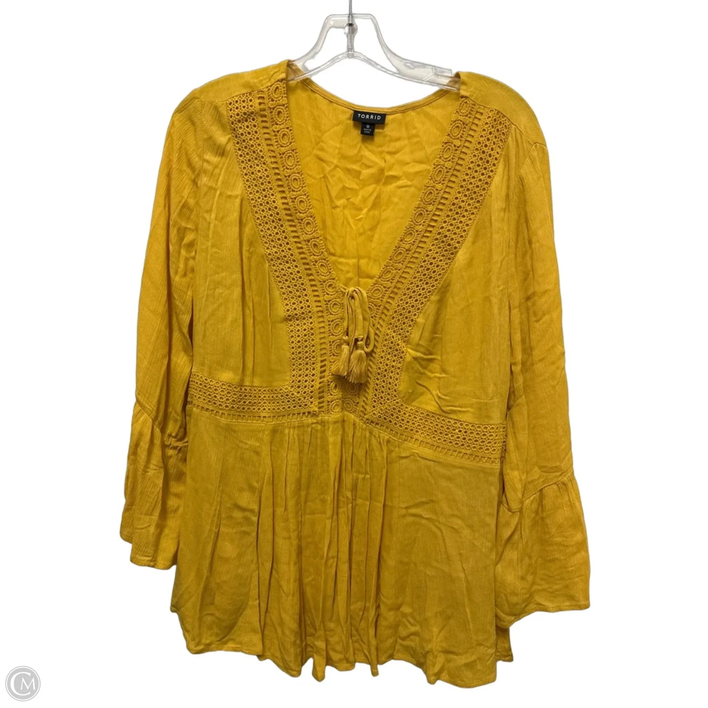 Top Long Sleeve By Torrid In Yellow, Size: Xl