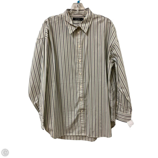 Blouse Long Sleeve By Lauren By Ralph Lauren In Striped Pattern, Size: L