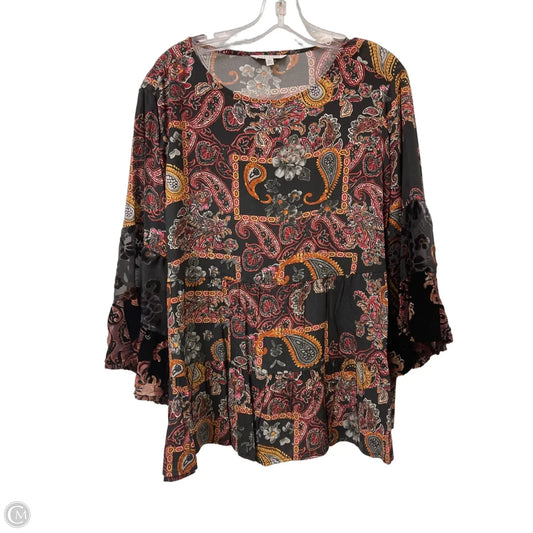 Top Long Sleeve By John Mark In Black, Size: Xl