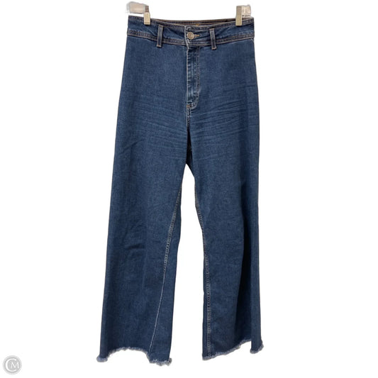 Jeans Wide Leg By Zara In Blue Denim, Size: 4
