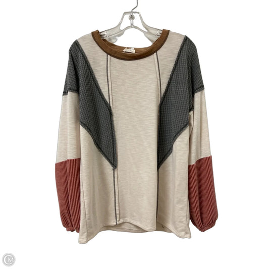 Top Long Sleeve By Bibi In Cream, Size: Xl