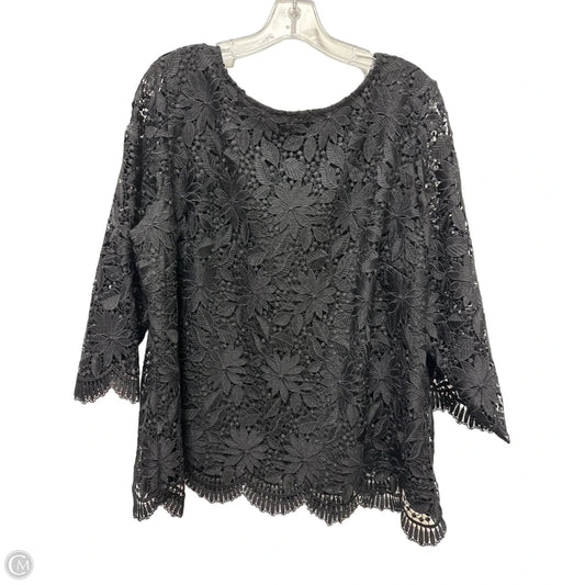 Blouse Long Sleeve By Talbots In Black, Size: 2x