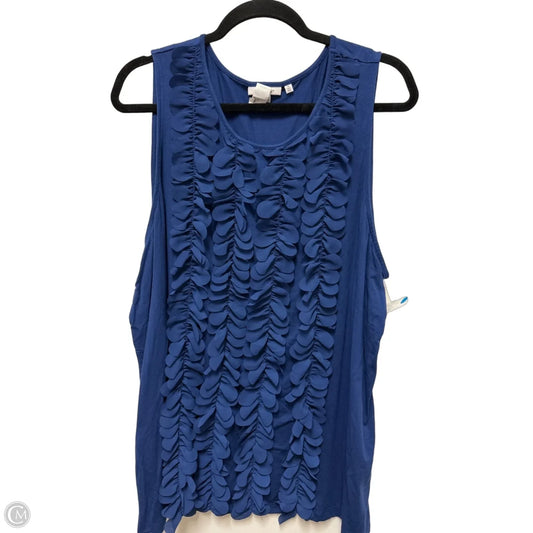 Top Sleeveless By Chicos In Blue, Size: 2x