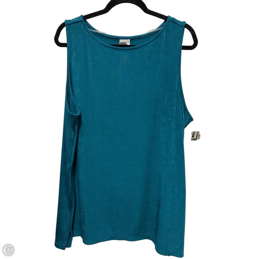 Top Sleeveless By Chicos In Teal, Size: 2x