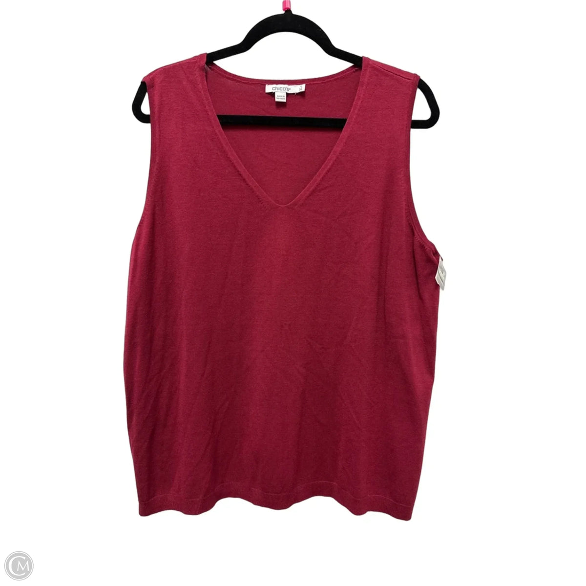 Top Sleeveless By Chicos In Red, Size: 2x