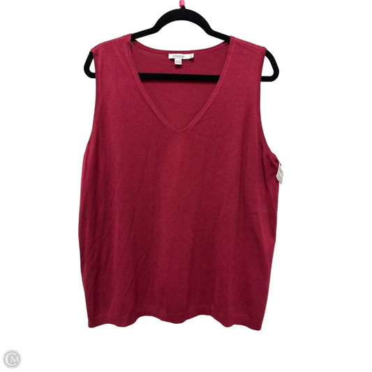 Top Sleeveless By Chicos In Red, Size: 2x