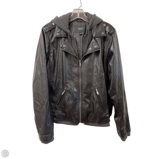 Jacket Moto By Torrid In Black, Size: M