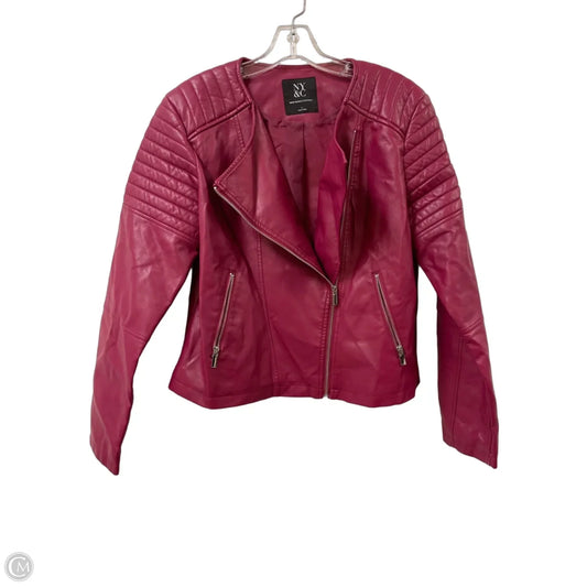 Jacket Moto By New York And Co In Red, Size: L