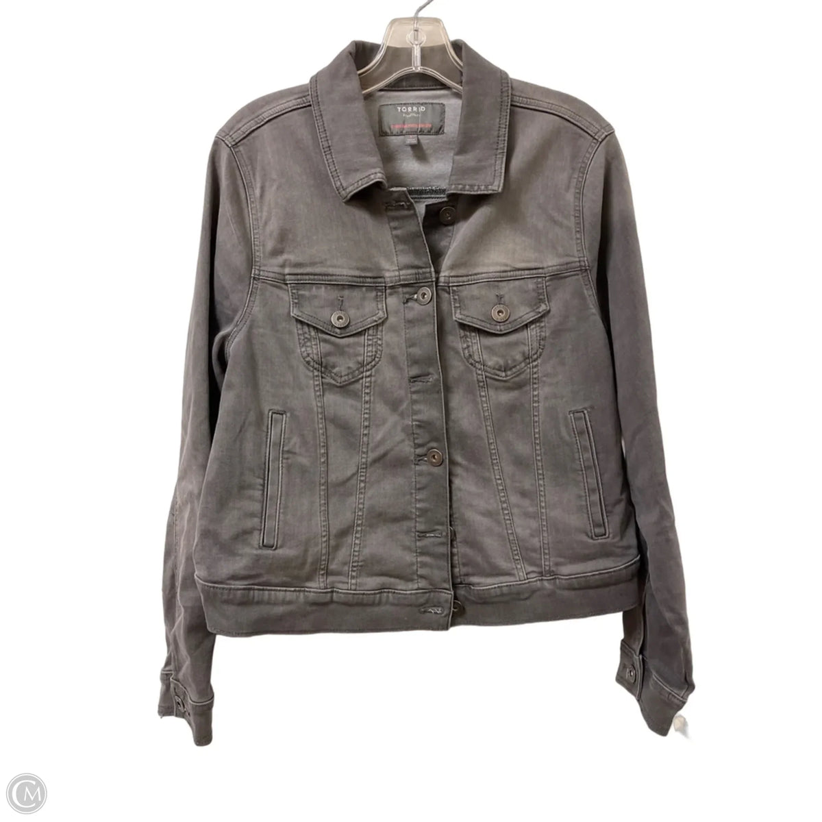 Jacket Denim By Torrid In Grey, Size: L