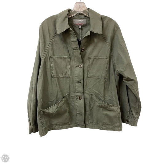 Jacket Denim By Torrid In Green, Size: M