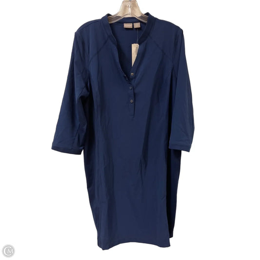 Dress Casual Midi By Chicos In Navy, Size: Xl