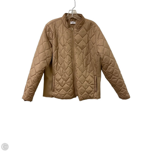 Coat Puffer & Quilted By Kim Rogers In Tan, Size: M