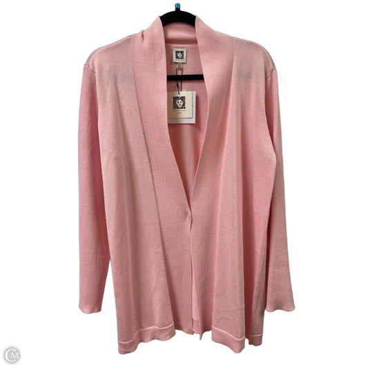 Sweater Cardigan By Anne Klein In Pink, Size: Xlp
