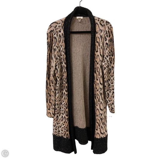 Sweater Cardigan By Chicos In Animal Print, Size: L