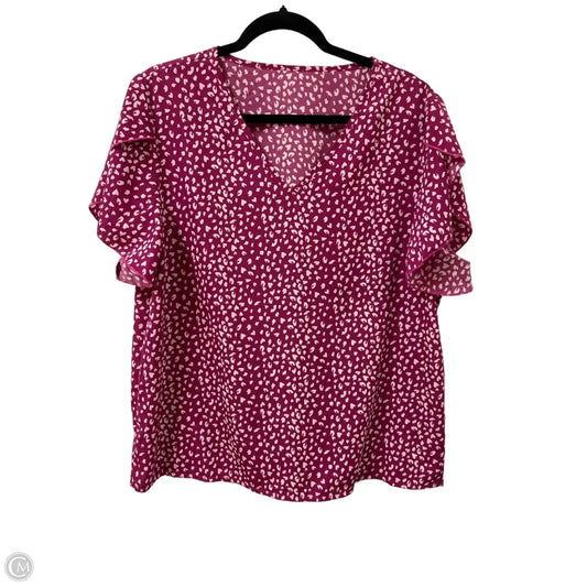 Top Short Sleeve By Shein In Purple, Size: 1x