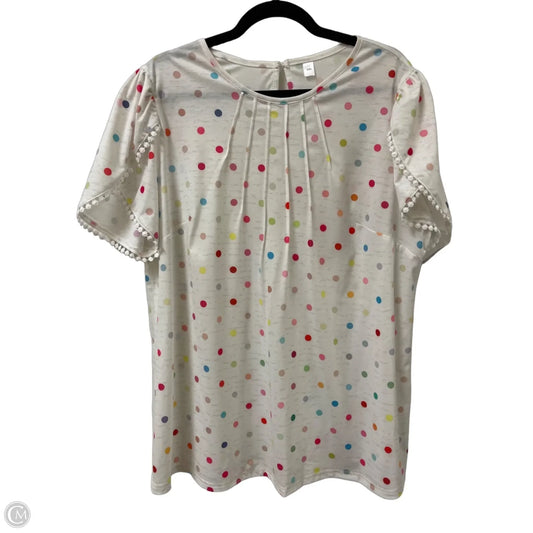 Top Short Sleeve By Clothes Mentor In Cream, Size: 1x